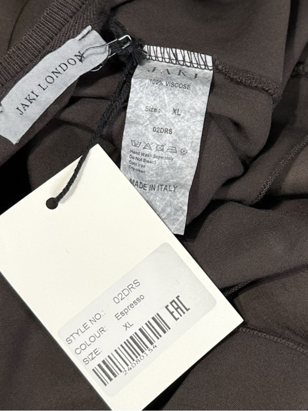 JAKI LONDON Sabrina Sleeveless Satin Dress, Espresso Brown, XL - Picture 9 of 9